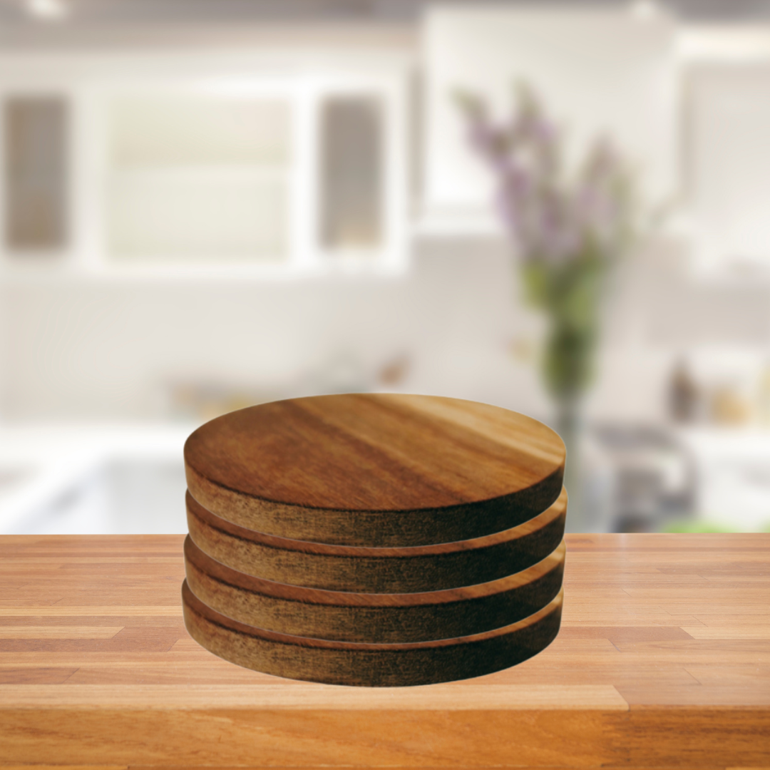 Acacia Wood Coasters 10cm Nicholas Agency