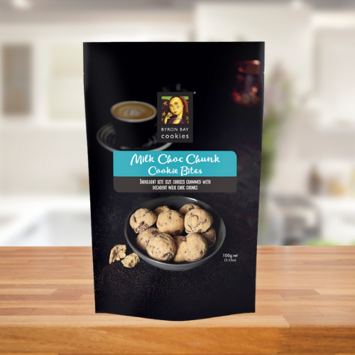 BYRON BAY COOKIES MILK CHOC CHUNK BITES COOKIE POUCH 100G