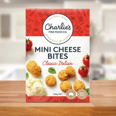 CHARLIE'S FINE FOODS CLASSIC ITALIAN MINI CHEESE BITES 100G