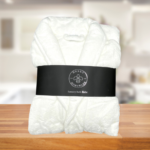 HONEY HOMEWARE WHITE LUXURY BATH ROBE