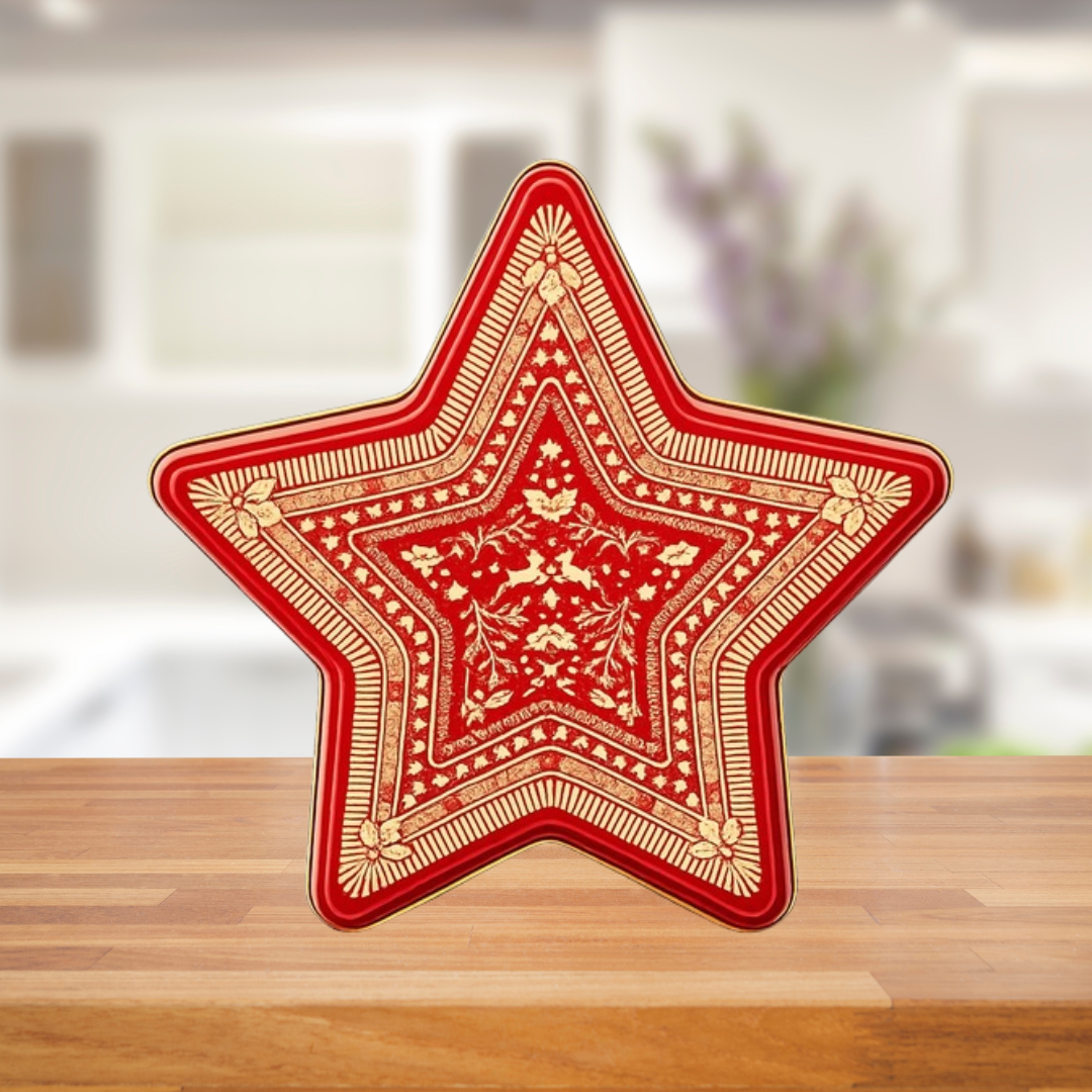 Valley Produce Co Luxury Festive Star Shortbread Tin 180g