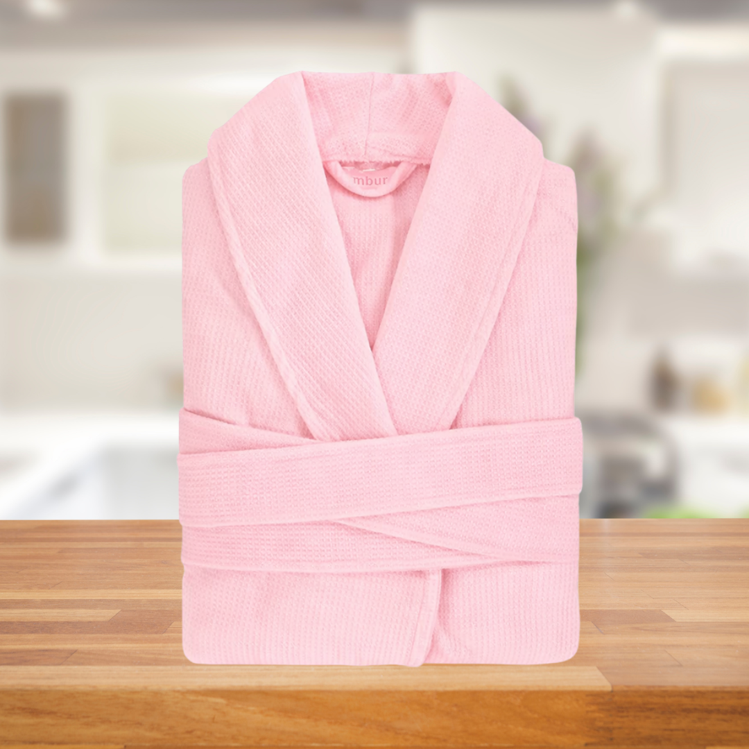 Women's Waffle Knit Robe - Blush Pink