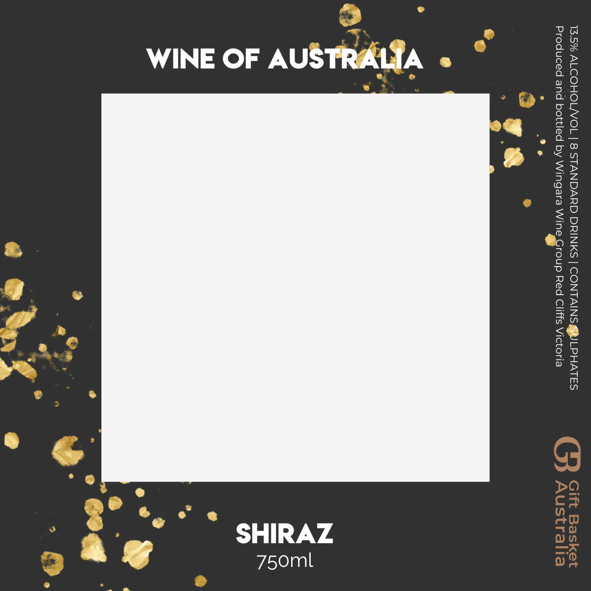 Black Gold Shiraz Wine with Label