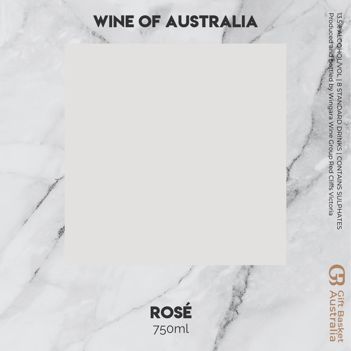 White Marble Rose Wine with Label
