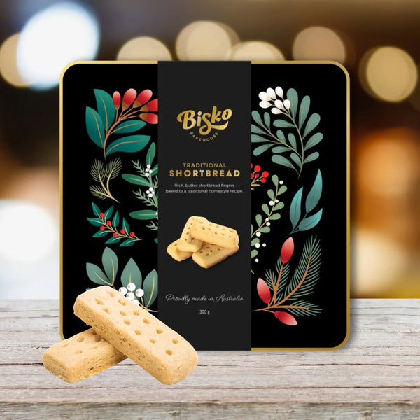 BISKO GIFT TINS FLORAL  300G XMAS