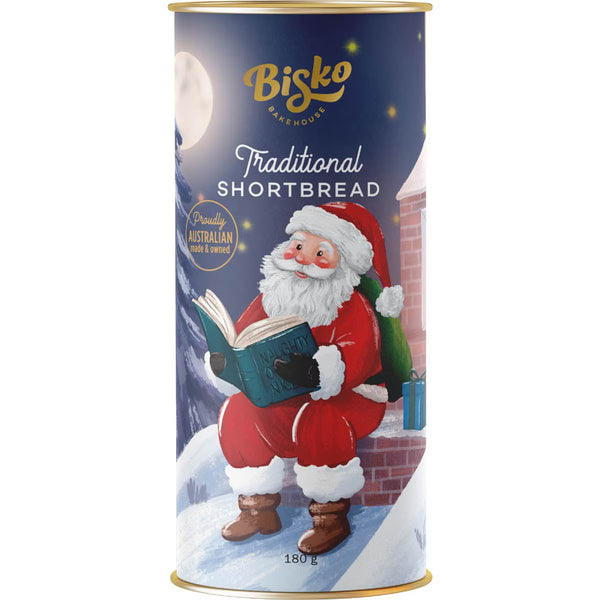 BISKO TRADITIONAL SHORT BREADS CHRISTMAS CYLINDER TUBE 180G