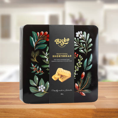 BISKO GIFT TINS FLORAL  300G XMAS