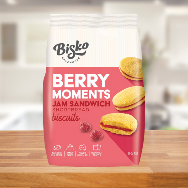Bisko Berry Moments Jam Sandwich Shortbread Biscuits