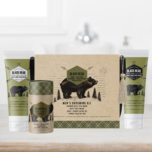 EMPIRE AUSTRALIA BLACK BEAR HEMP AND ALOE GROOMING GIFT SET
