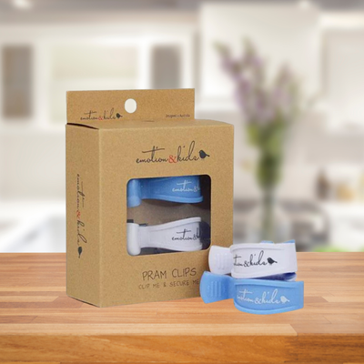 Emotion & Kids Blue/White Pram Clips