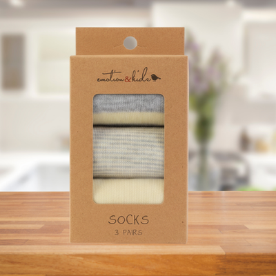 Emotion & Kids Lemon & Grey Socks 3 Pack