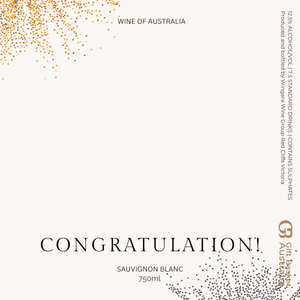 Congratulations Sauvignon Wine with Label