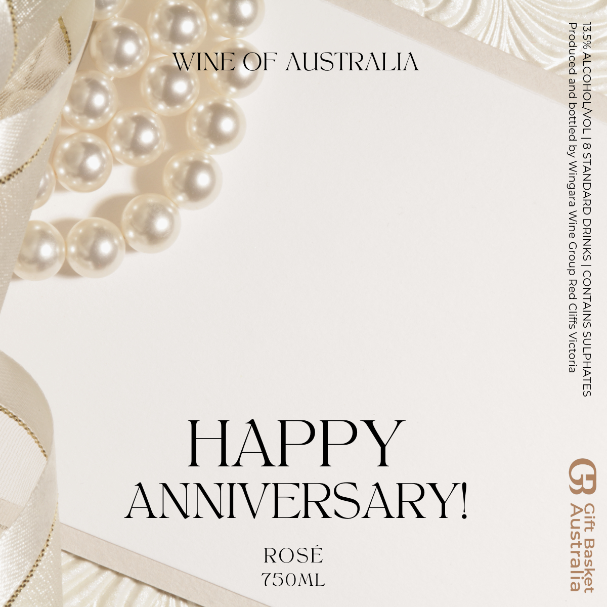 Anniversary Rose Wine with Label