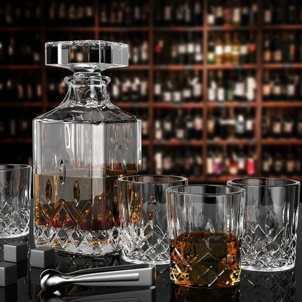 HONEY HOMEWARE GLASS WHISKY DECANTER SET