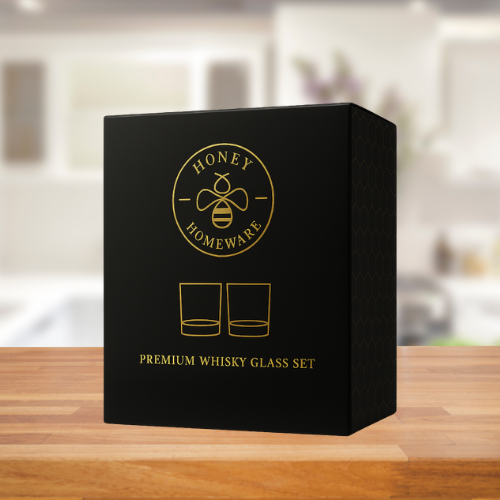 HONEY HOMEWARE GLASS WHISKY DECANTER SET