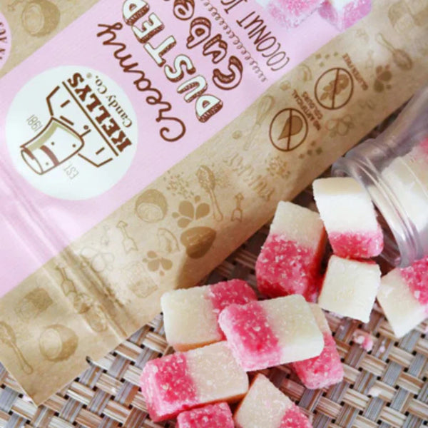 KELLY'S CANDY CO DUSTED COCONUT ICE CUBES 90G