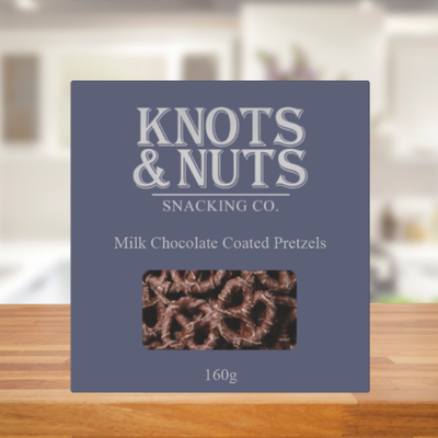 KNOTS & NUTS CHOCOLATE COATED PRETZELS 160G