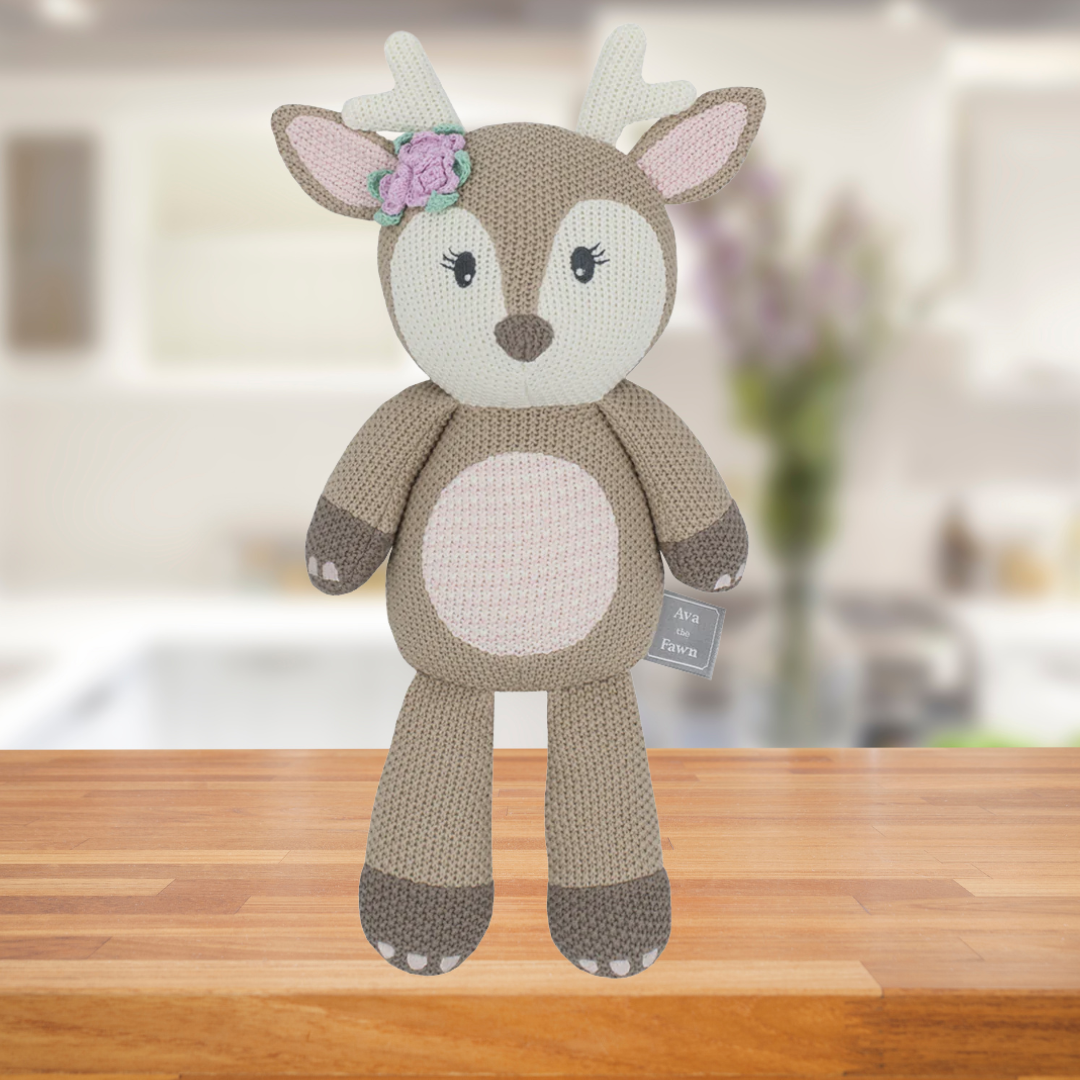 LIVING TEXTILES AVA THE FAWN KNITTED TOY