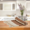 NICOLA SPRING TURKISH BEACH TOWEL - MOCHA STRIPE