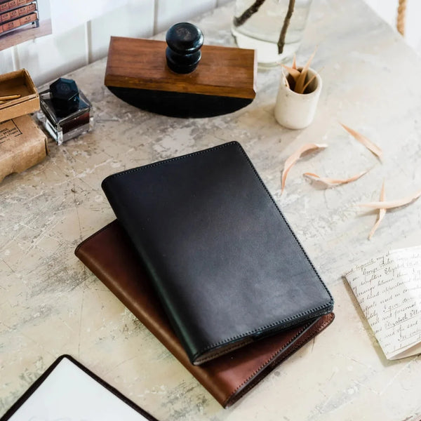 NOTEBOOK BLACK LEATHER-LOOK A5