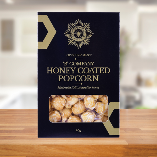 OFFICERS MESS B COMPANY HONEY COATED POPCORN 80G