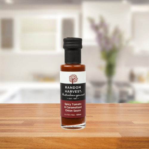 RANDOM HARVEST SPICY TOMATO & CARAMALISED ONION SAUCE 100ml