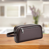 TOILETRY BAG BROWN LEATHER