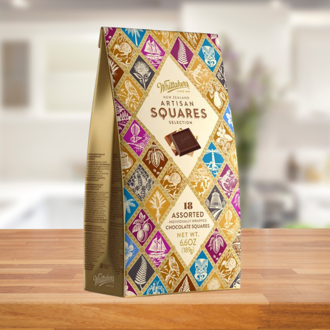 WHITTAKER ARTISAN CHOCOLATESQUARES ASSORTED GIFT BOX 189G