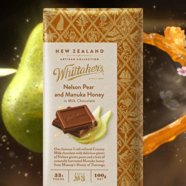 WHITTAKERS NELSON PEAR & MANUKA HONEY CHOCOLATE 100G
