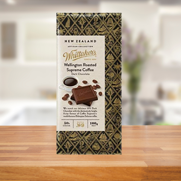 WHITTAKERS ROASTED SUPREME COFFEE IN DARK CHOCOLATE 100G