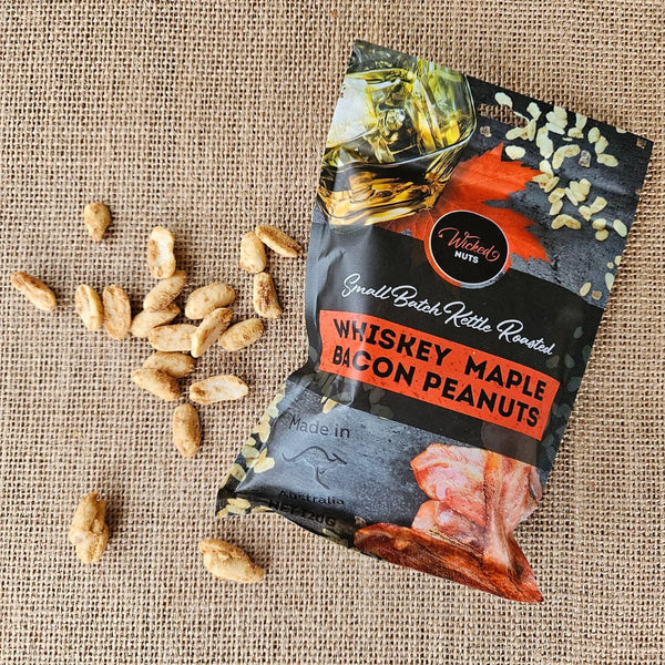 WICKED NUTS WHISKY MAPLE BACON INFUSED PEANUTS 120G