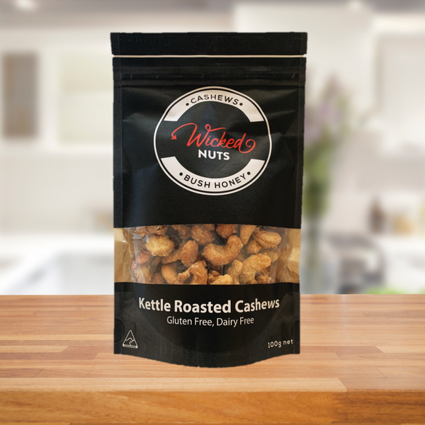 WICKED NUTS BUSH HONEY CASHEWS CRAFT NUTS 100G