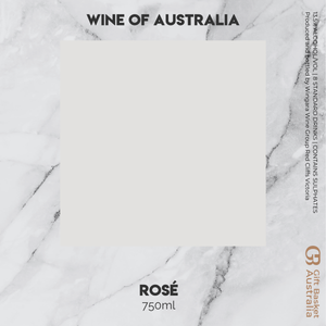 White Marble Rose Wine with Label